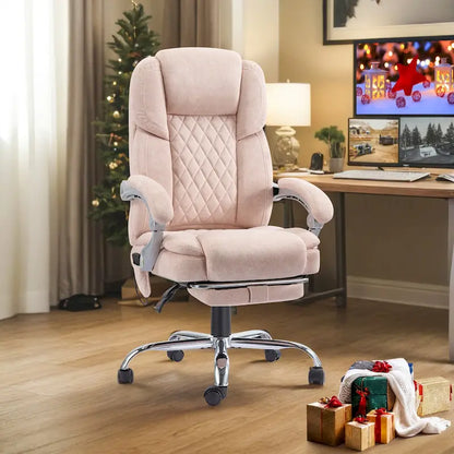 Fauteuil de bureau massant chauffant EROMMY avec repose-pieds, fauteuil de bureau ergonomique inclinable avec soutien lombaire et hauteur réglable.