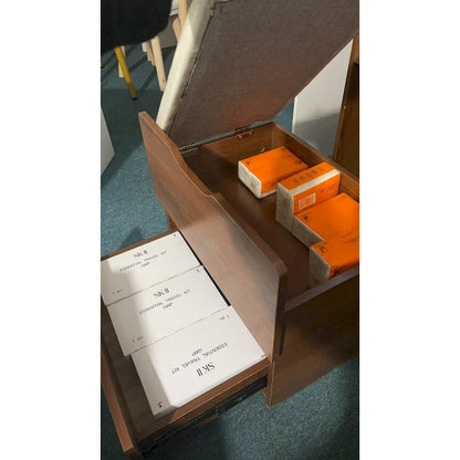 Ensemble coiffeuse 3 en 1 avec plateau en verre, 3 tiroirs et tabouret.