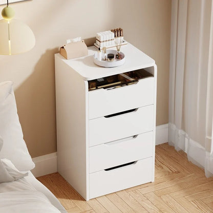 Ensemble coiffeuse 3 en 1 avec plateau en verre, 3 tiroirs et tabouret.