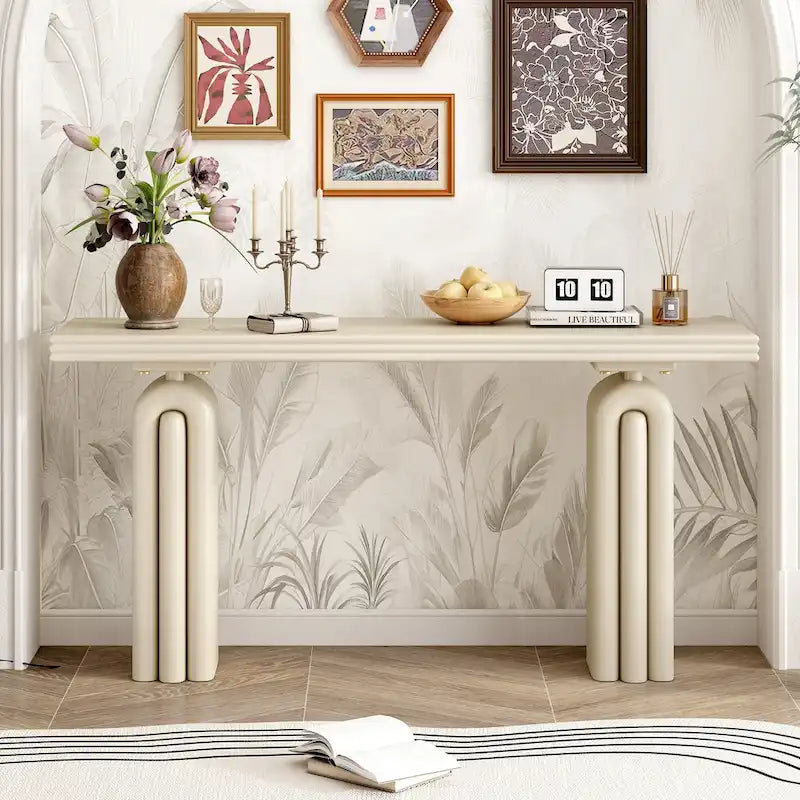 Console longue de 60 pouces, table d'appoint pour entrée, salon ou couloir