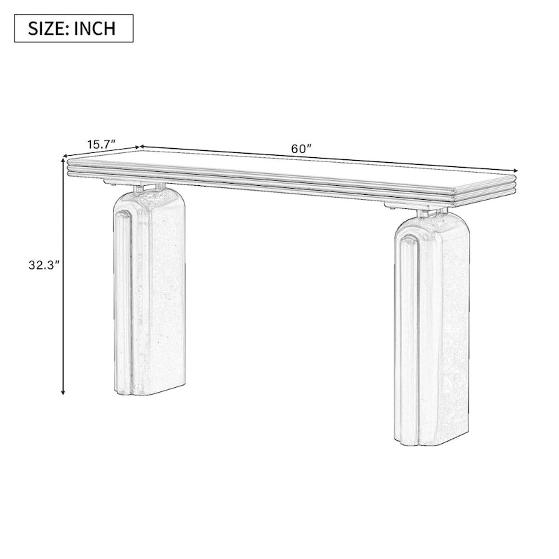 Console longue de 60 pouces, table d'appoint pour entrée, salon ou couloir