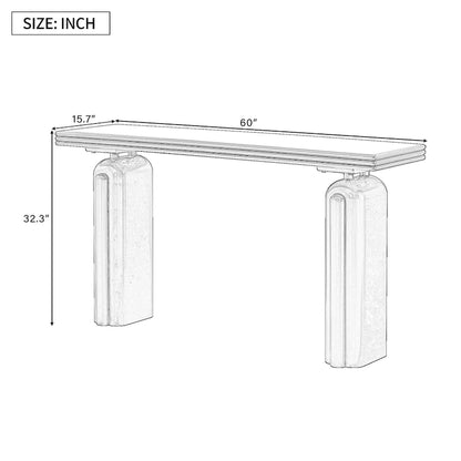 Console longue de 60 pouces, table d'appoint pour entrée, salon ou couloir