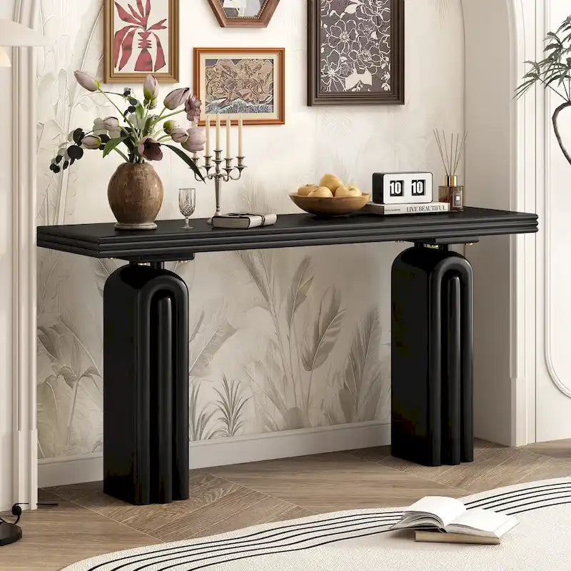 Console longue de 60 pouces, table d'appoint pour entrée, salon ou couloir