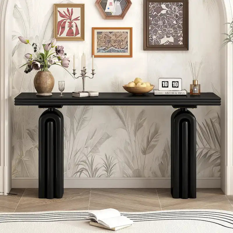 Console longue de 60 pouces, table d'appoint pour entrée, salon ou couloir