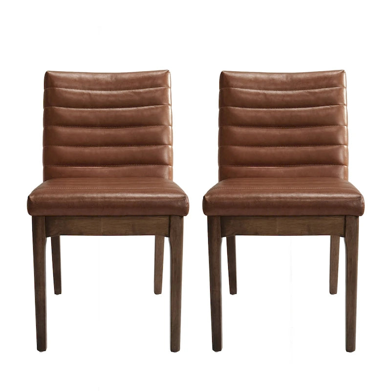 Chaises de salle à manger élégantes et rembourrées avec pieds en caoutchouc, lot de 2, pour une expérience culinaire raffinée