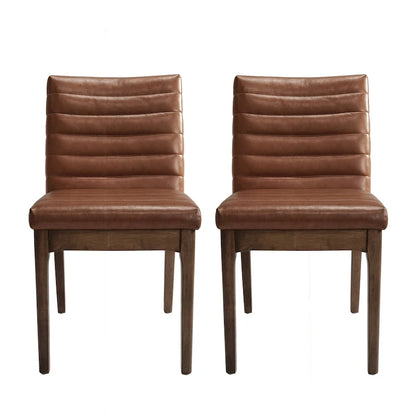 Chaises de salle à manger élégantes et rembourrées avec pieds en caoutchouc, lot de 2, pour une expérience culinaire raffinée