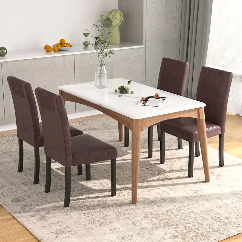 Ensemble de 4 chaises de salle à manger rembourrées Parson Classic, chaises Parson modernes de 37 pouces