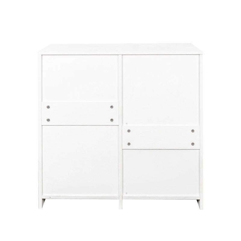 Meuble de buanderie autoportant avec portes et étagère, panier à linge basculant