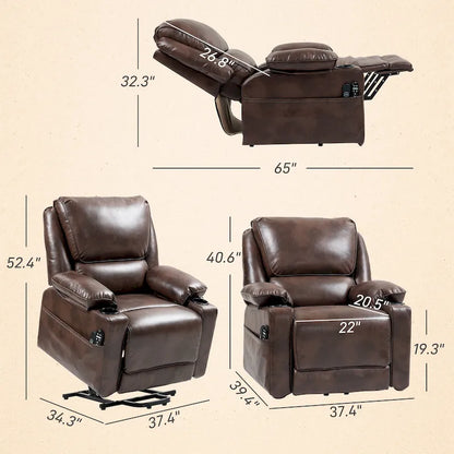 Fauteuil inclinable électrique HOMCOM avec fonction massage par vibration et chauffage, fauteuil rembourré et télécommande