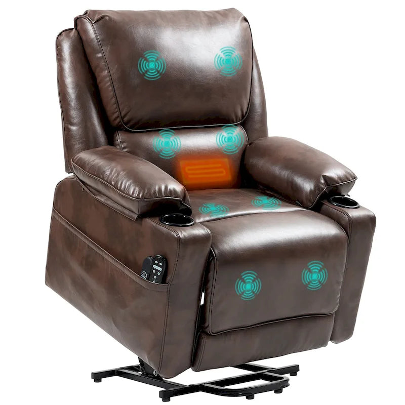 Fauteuil inclinable électrique HOMCOM avec fonction massage par vibration et chauffage, fauteuil rembourré et télécommande