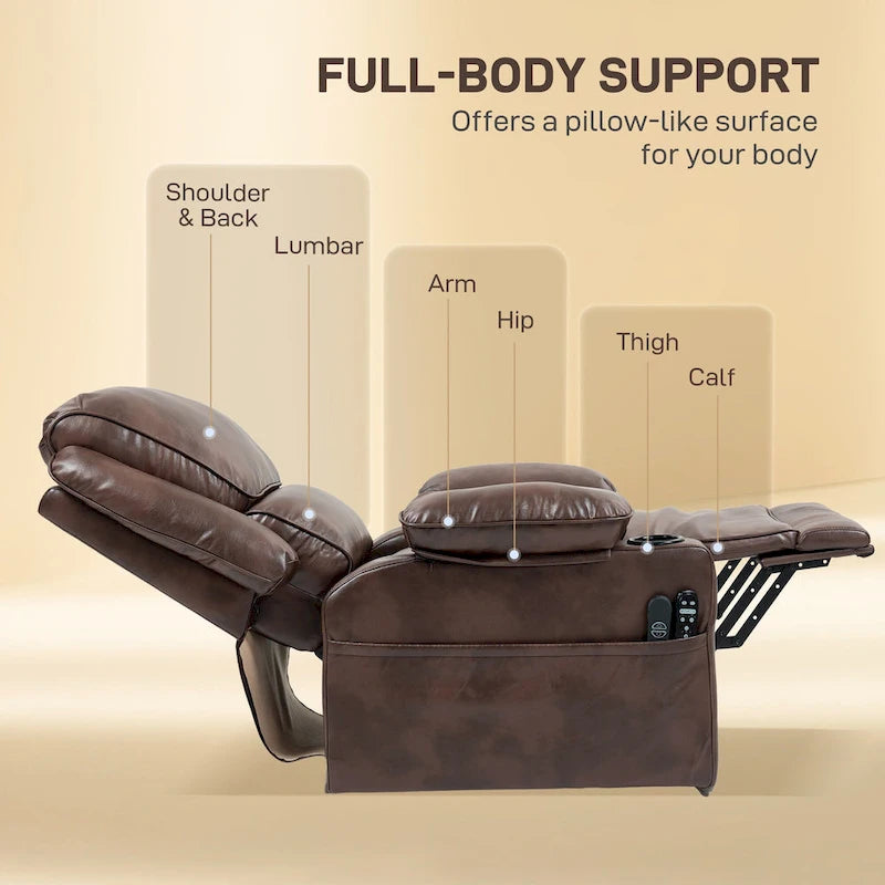 Fauteuil inclinable électrique HOMCOM avec fonction massage par vibration et chauffage, fauteuil rembourré et télécommande