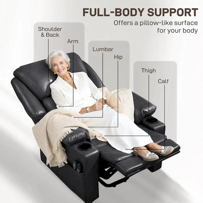 Fauteuil inclinable électrique HOMCOM avec fonction massage par vibration et chauffage, fauteuil rembourré et télécommande