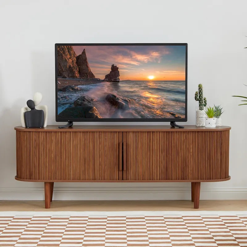 Meuble TV en bois de 62,99 pouces pour téléviseurs jusqu'à 70 pouces.