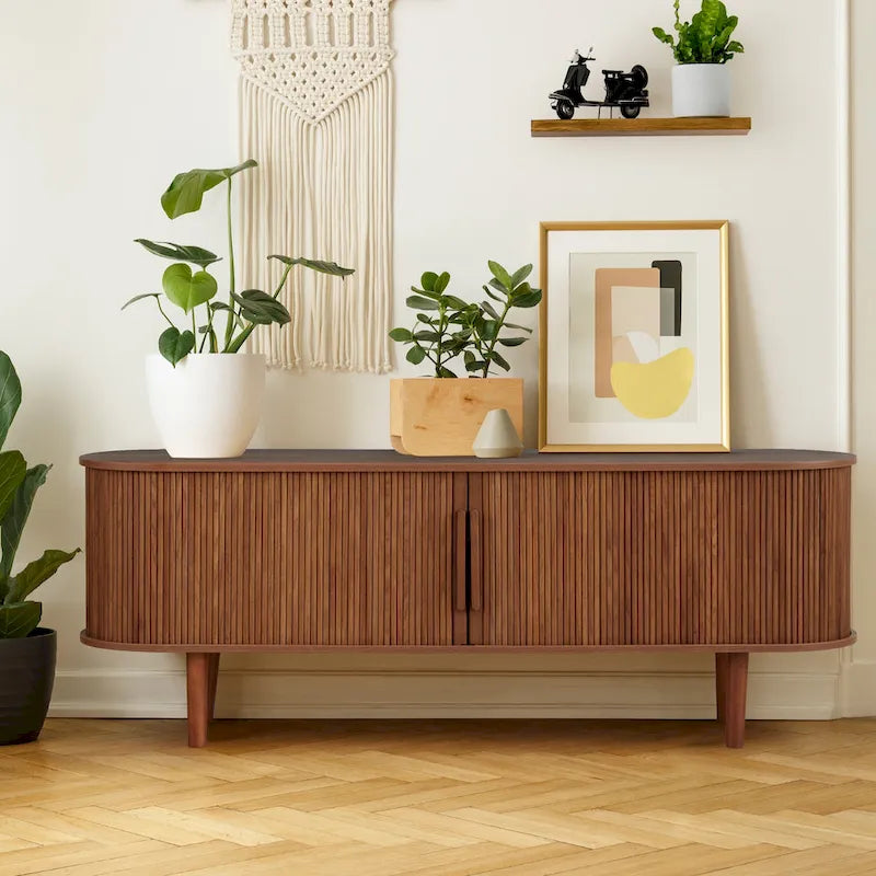 Meuble TV en bois de 62,99 pouces pour téléviseurs jusqu'à 70 pouces.