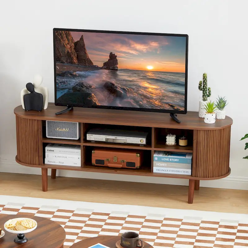 Meuble TV en bois de 62,99 pouces pour téléviseurs jusqu'à 70 pouces.