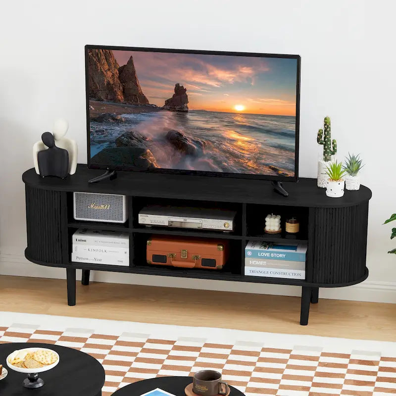 Meuble TV en bois de 62,99 pouces pour téléviseurs jusqu'à 70 pouces.