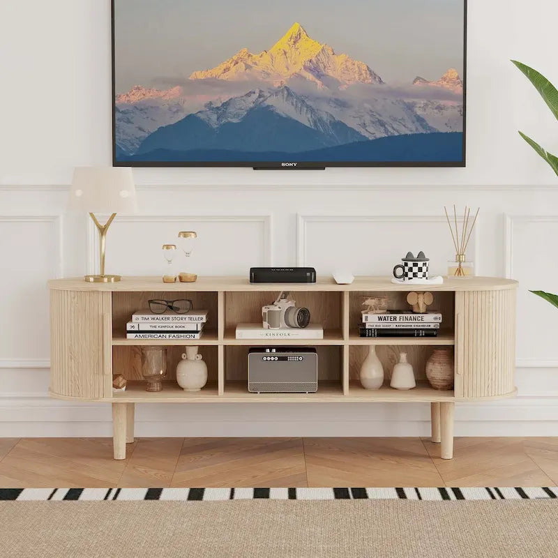 Meuble TV en bois de 62,99 pouces pour téléviseurs jusqu'à 70 pouces.