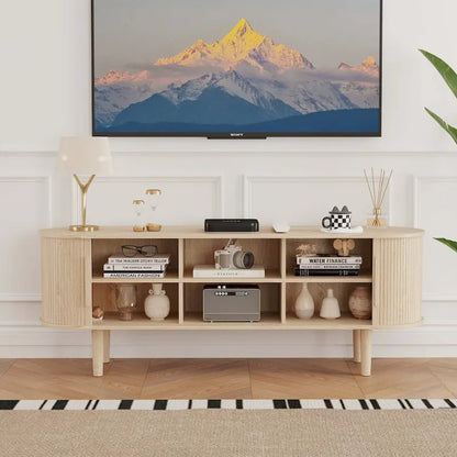 Meuble TV en bois de 62,99 pouces pour téléviseurs jusqu'à 70 pouces.