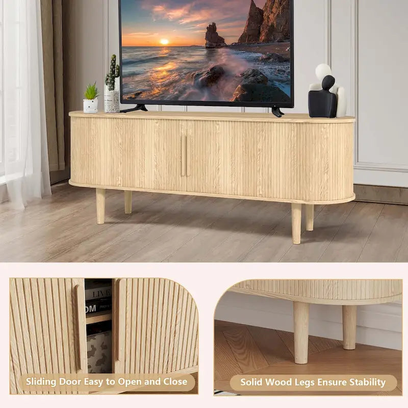 Meuble TV en bois de 62,99 pouces pour téléviseurs jusqu'à 70 pouces.