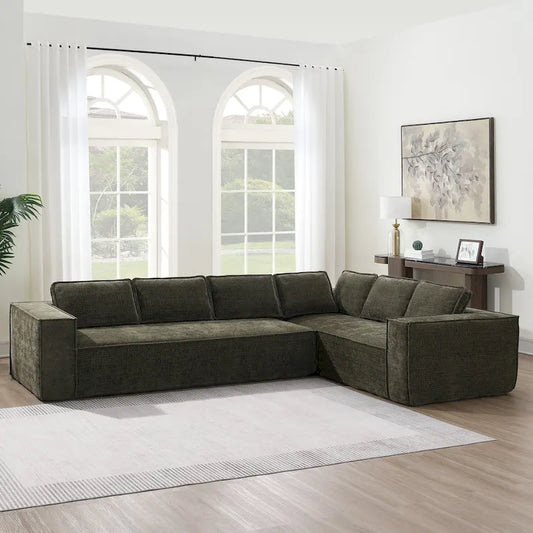 Canapé d'angle modulaire en forme de L, ensemble de canapés Chenille Cloud