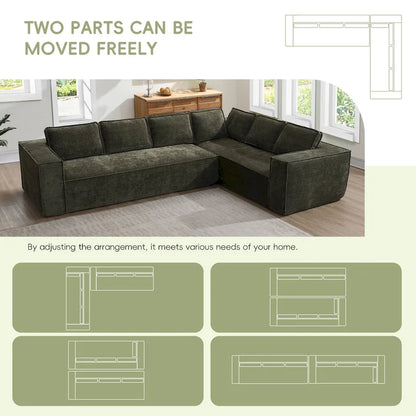 Canapé d'angle modulaire en forme de L, ensemble de canapés Chenille Cloud