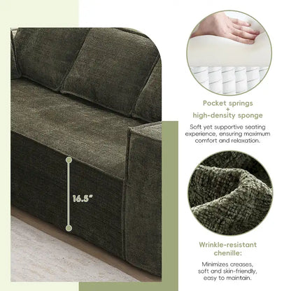 Canapé d'angle modulaire en forme de L, ensemble de canapés Chenille Cloud