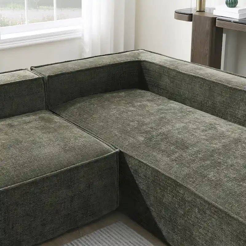Canapé d'angle modulaire en forme de L, ensemble de canapés Chenille Cloud