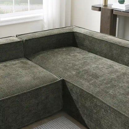 Canapé d'angle modulaire en forme de L, ensemble de canapés Chenille Cloud