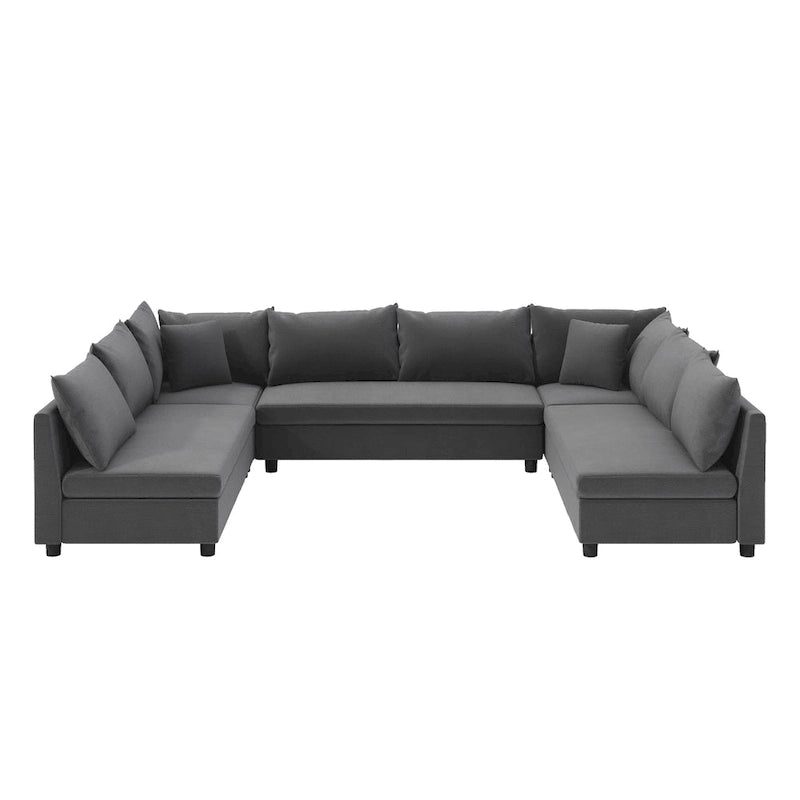 Canapé d'angle modulable, ensemble de canapé réversible en chenille en forme de U