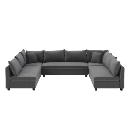 Canapé d'angle modulable, ensemble de canapé réversible en chenille en forme de U