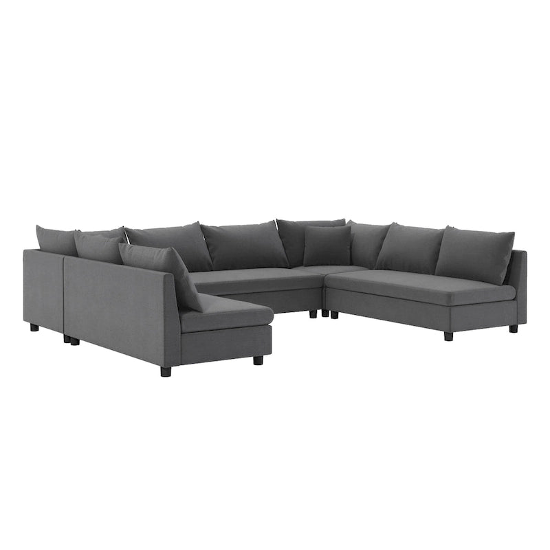 Canapé d'angle modulable, ensemble de canapé réversible en chenille en forme de U
