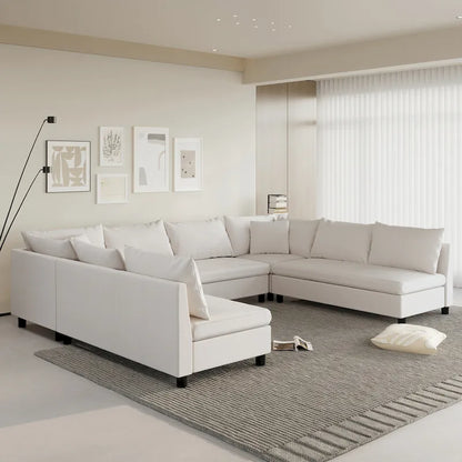 Canapé d'angle modulable, ensemble de canapé réversible en chenille en forme de U