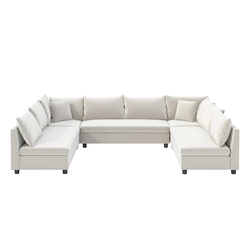 Canapé d'angle modulable, ensemble de canapé réversible en chenille en forme de U
