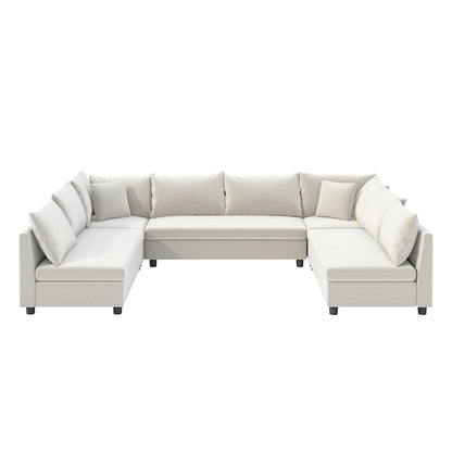 Canapé d'angle modulable, ensemble de canapé réversible en chenille en forme de U