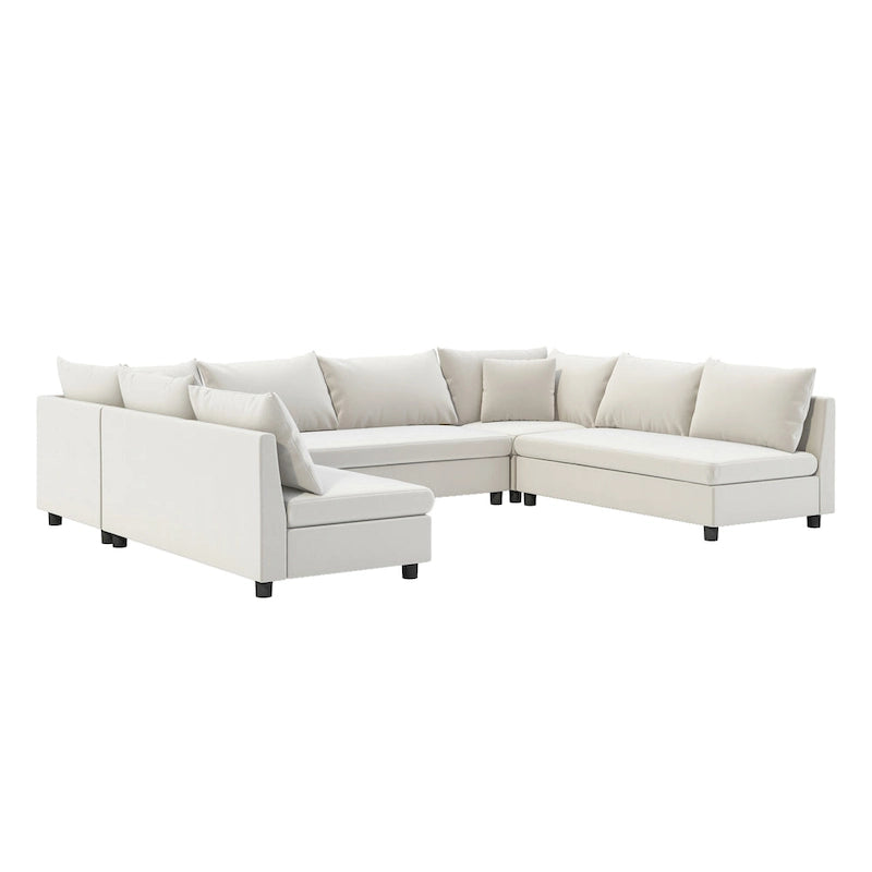 Canapé d'angle modulable, ensemble de canapé réversible en chenille en forme de U