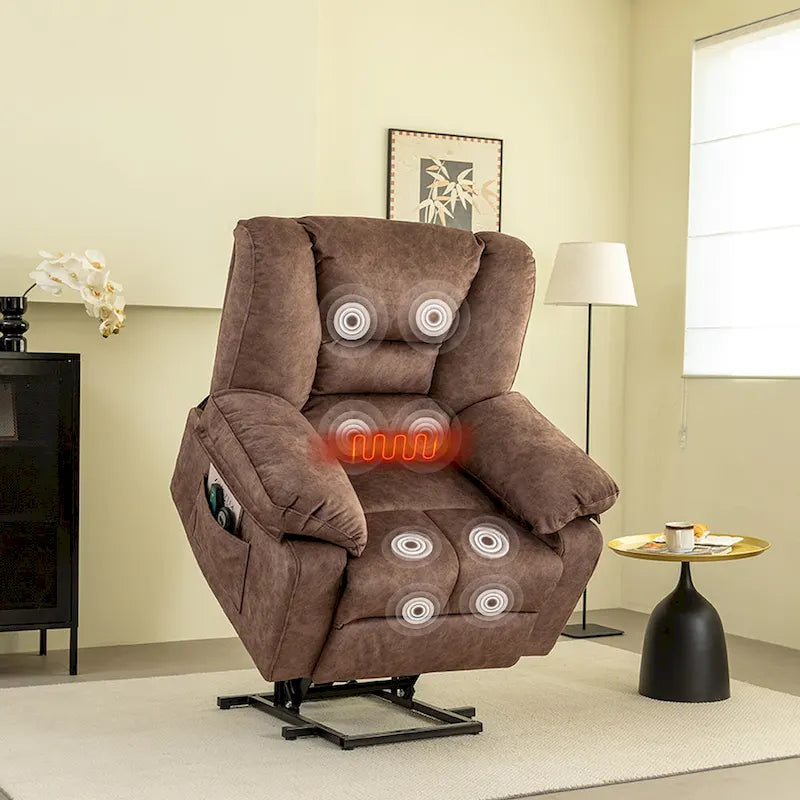 Fauteuil releveur électrique moderne, canapé de massage individuel avec chauffage lombaire et minuterie pour personnes âgées