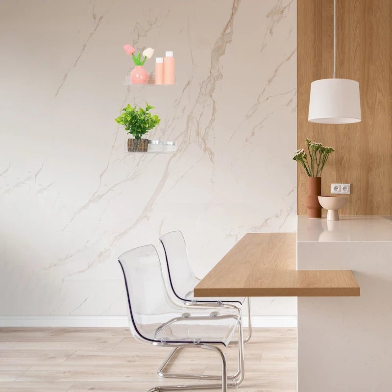 Étagères murales flottantes en acrylique transparent, idéales pour la salle de bain, la chambre, le salon et la cuisine.