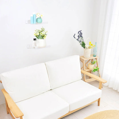 Étagères murales flottantes en acrylique transparent, idéales pour la salle de bain, la chambre, le salon et la cuisine.