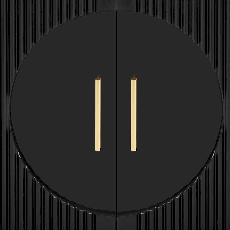 Meuble TV incurvé de 70,8 cm avec 3 tiroirs et 3 portes, meuble TV décoratif pour téléviseurs jusqu'à 80 pouces. Console multimédia.