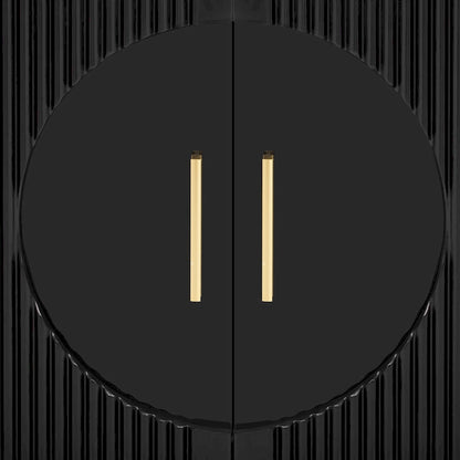 Meuble TV incurvé de 70,8 cm avec 3 tiroirs et 3 portes, meuble TV décoratif pour téléviseurs jusqu'à 80 pouces. Console multimédia.