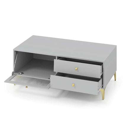 Meuble TV Costway moderne pour téléviseurs de 55 pouces avec placard à porte abattante 2 - Voir les détails