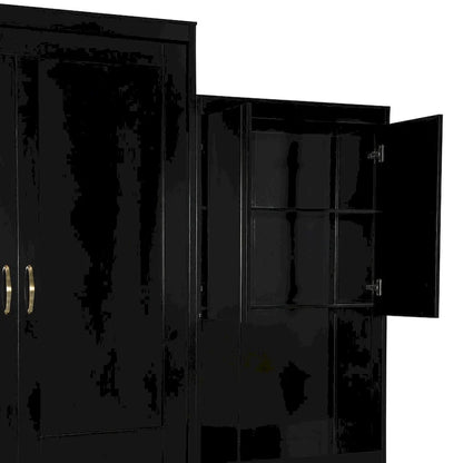 Lit escamotable Queen Size avec bureau, coiffeuse et armoires, couleur expresso