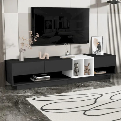 Meuble TV 74 pouces avec rangement et compartiment pour téléviseurs jusqu'à 80 pouces