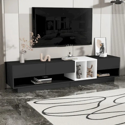 Meuble TV 74 pouces avec rangement et compartiment pour téléviseurs jusqu'à 80 pouces
