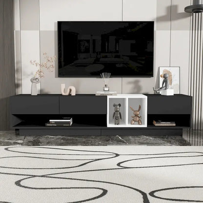 Meuble TV 74 pouces avec rangement et compartiment pour téléviseurs jusqu'à 80 pouces