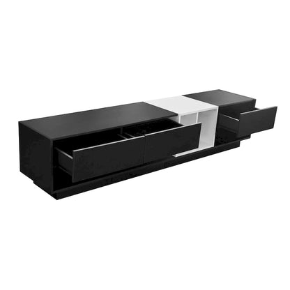 Meuble TV 74 pouces avec rangement et compartiment pour téléviseurs jusqu'à 80 pouces
