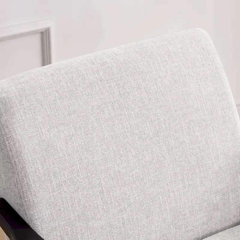 Fauteuil rembourré de style Mid-Century 27,7 avec structure en bois massif et repose-pieds.
