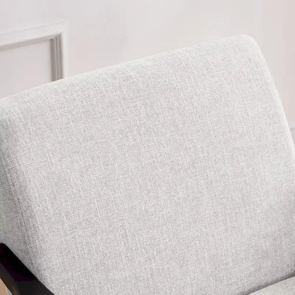 Fauteuil rembourré de style Mid-Century 27,7 avec structure en bois massif et repose-pieds.