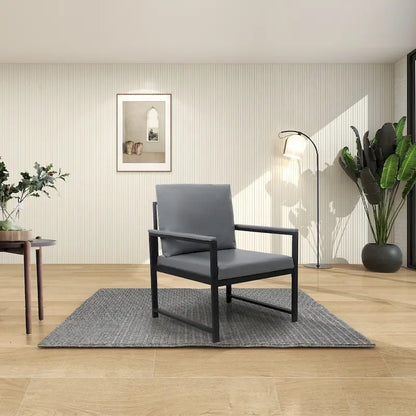 Fauteuil moderne de 74 cm avec pieds antidérapants à adsorption et structure métallique robuste