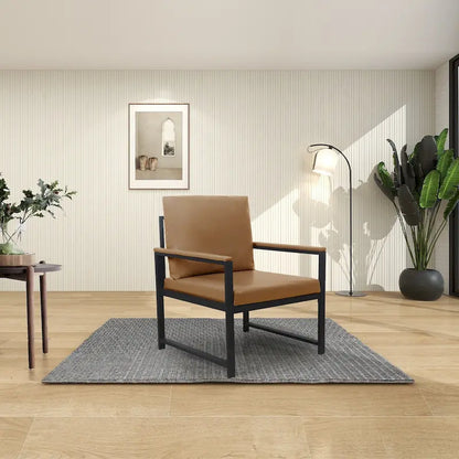 Fauteuil moderne de 74 cm avec pieds antidérapants à adsorption et structure métallique robuste